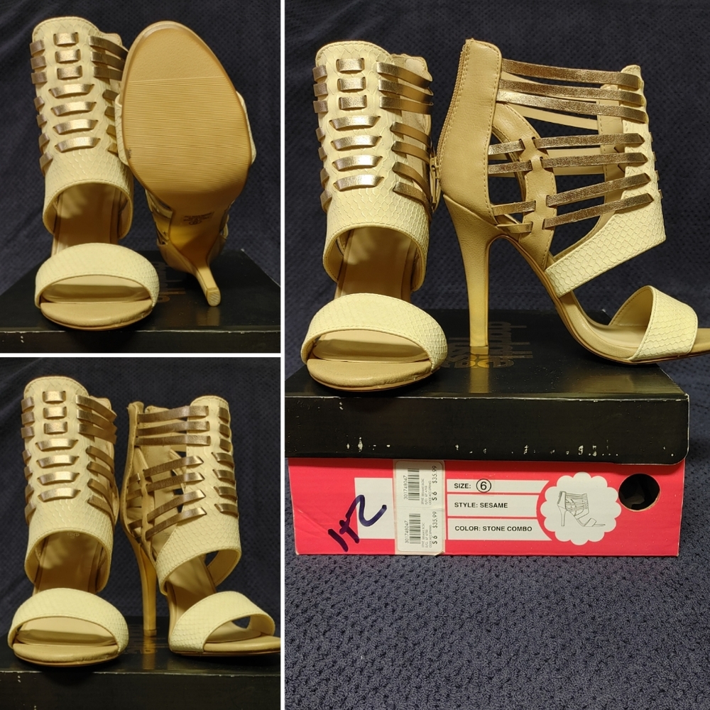 Stone Strappy Heels